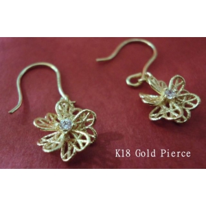 【Diamond】Flower★k18 Pierce