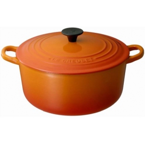 Le Creuset ココット・ロンド 20cm オレンジ 1セット(簡易ボックス入り)