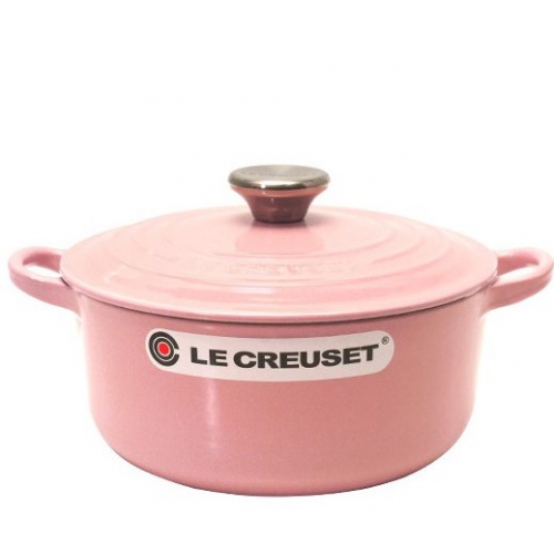 Le Creuset ココット・ロンド 20cm シフォンピンク つまみシルバー 1セット(簡易ボックス入り)