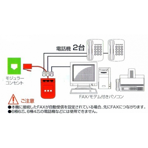 これは便利★2台の電話機とパソコン自動切換え器・新品 mtk-113jb 画像