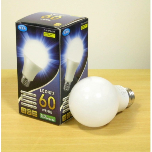 LED電球60W形相当E26口金・昼光色 PLB-H7W-CW 画像