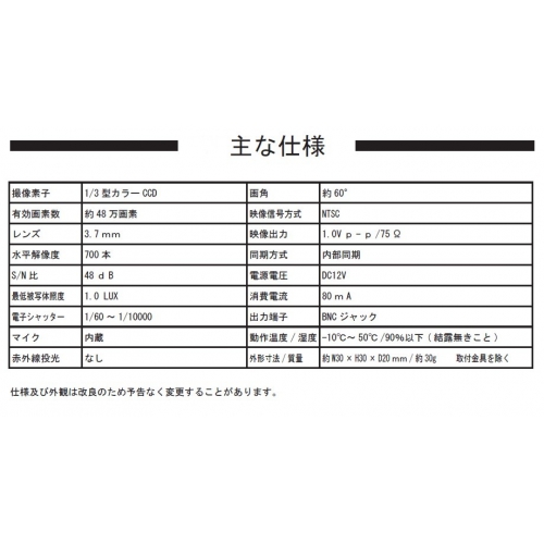 超小型★オールインワン・セキュリティカメラ・SONY製1/3”CCD搭載 NX-P821S 画像