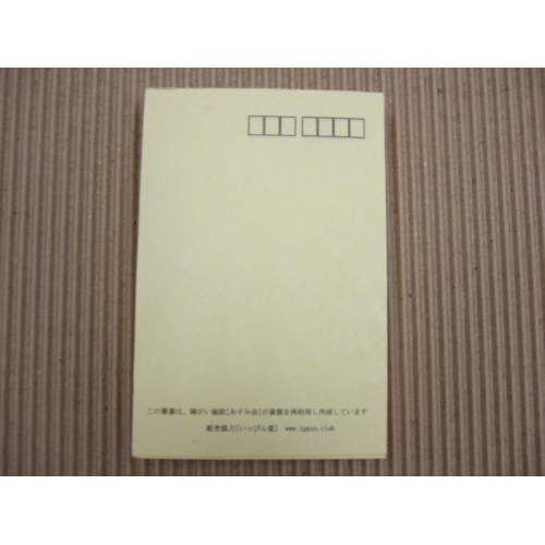 【送料無料】紙すき はがき 5枚セット レモンイエロー