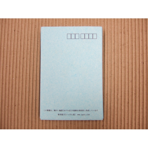 【送料無料】紙すき はがき 5枚セット ペールブルー