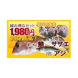 瀬戸内産新鮮魚介詰め合わせ1980円～送料無料!