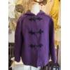ヨーロッパ古着紫×黒・留め具×フード付のコート