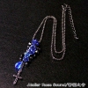 †薔薇とクロスのブラックゴシックネックレス(ペンダント)†blue sapphire