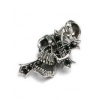 【送料無料】今だけ半額!!シルバーアクセサリー/シルバー925/ブラックCZ/スカル/ドクロ/クロス/十字架/ペンダント/ネックレス/シルバー925チェーン付