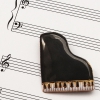七宝焼 楽器 ピアノ ブローチ (黒)※文字あり・なし両方対応