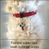 犬 首輪【Twinkle collar red multi colored cross】